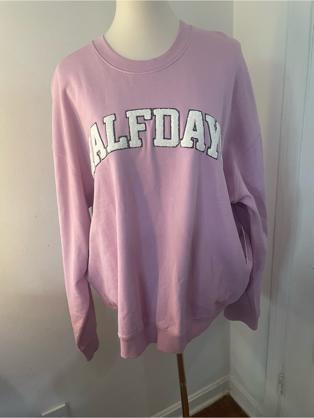 Halfdays Oversized Lavender Crewneck Sweatshirt